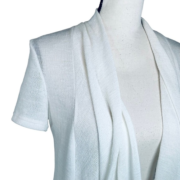 Willi Smith Knit Flowy Open Front Cardigan Womens Small White - Picture 3 of 8